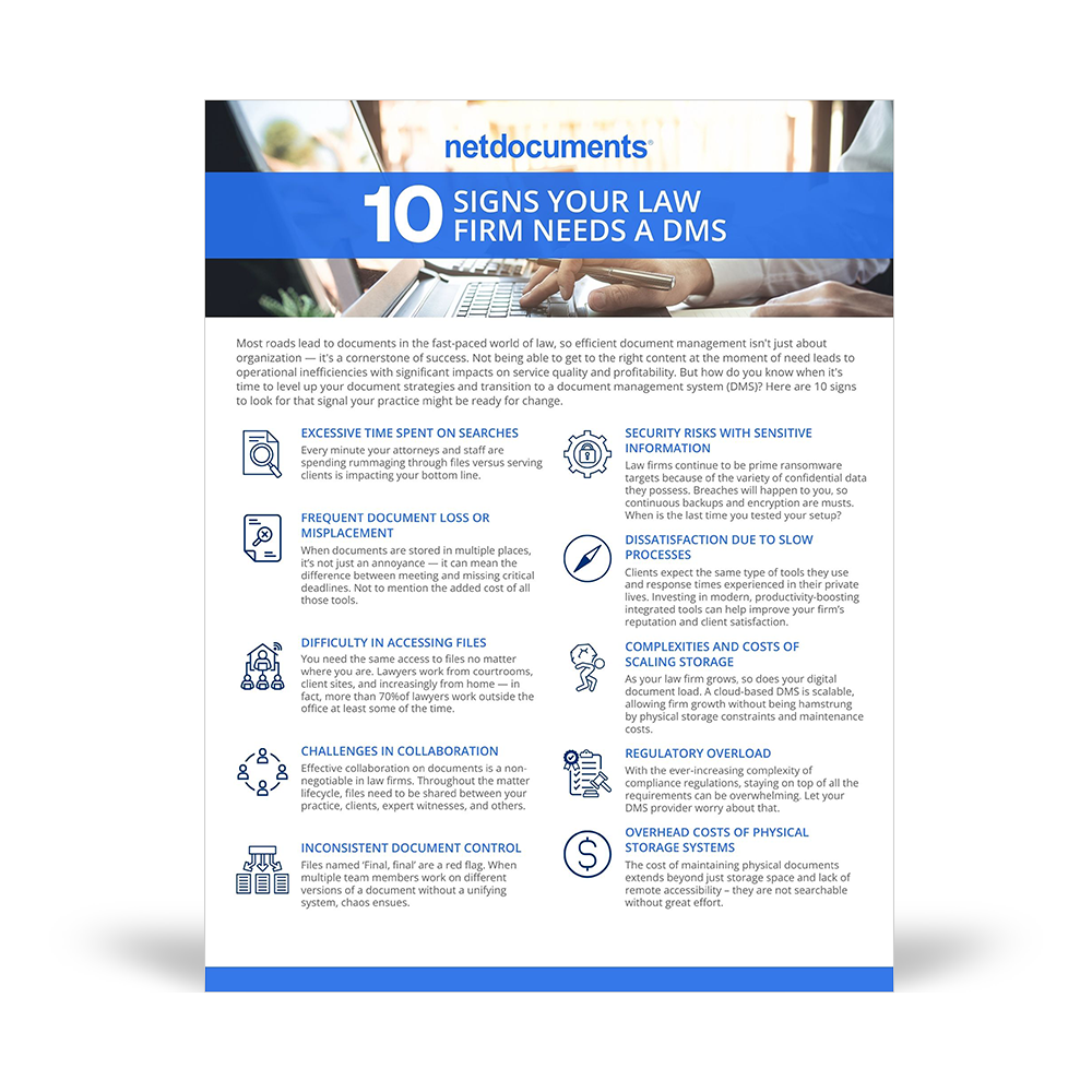 10 Signs Your Law Firm Needs a DMS