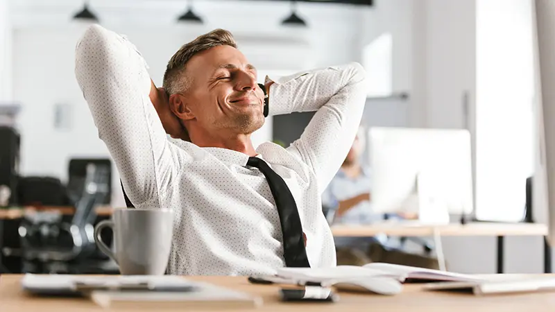 Businessman relaxing